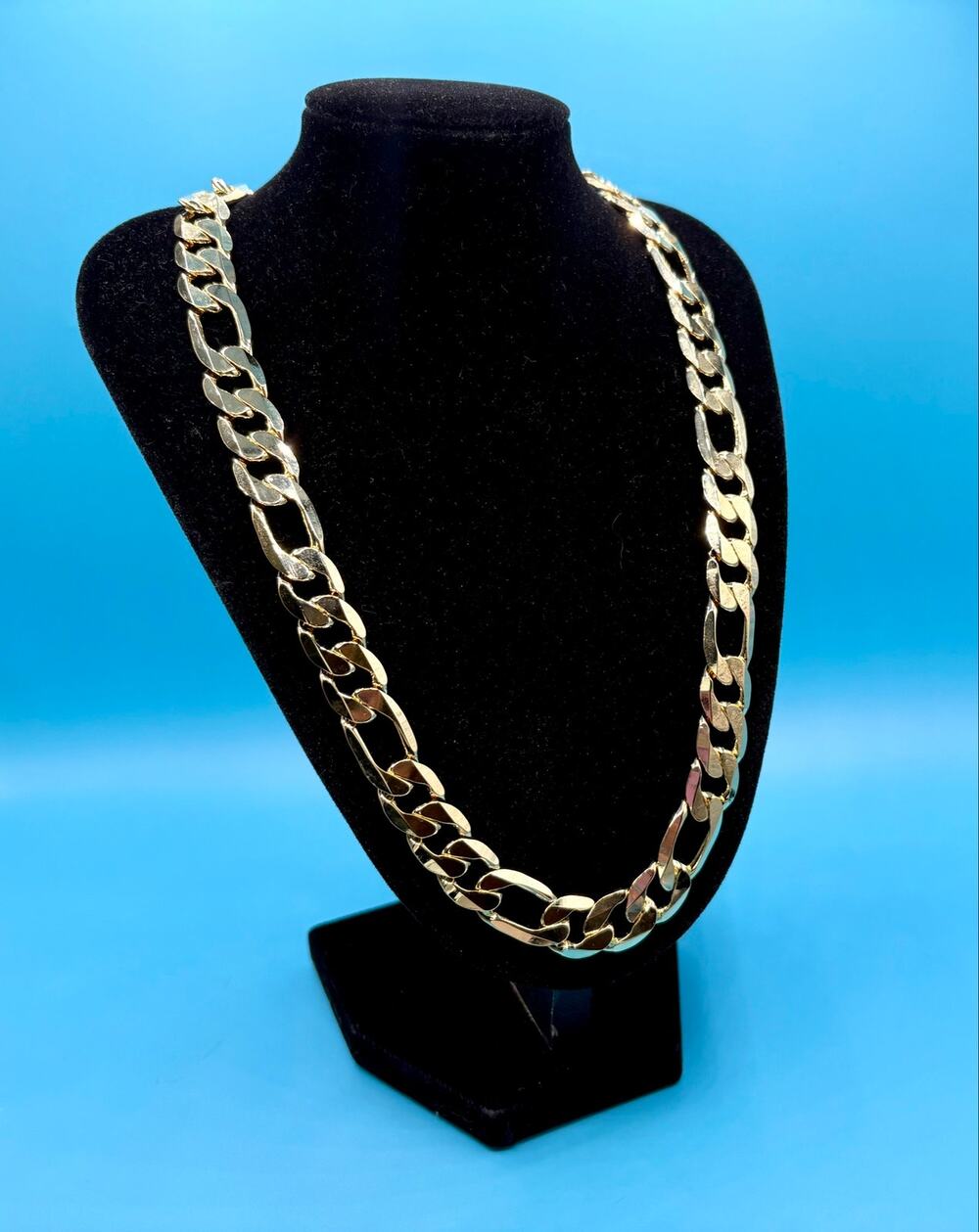 NEW 19" 12mm 14K Stamped Gold Filled Figaro Chain Necklace